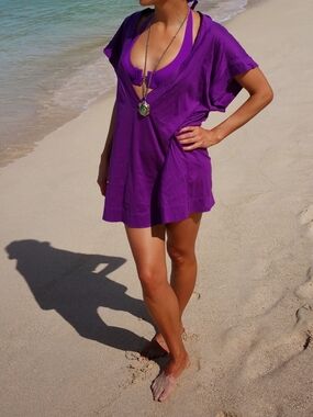 Eres Beach Tunic Swim Coverup Renee in Purple Size S/M